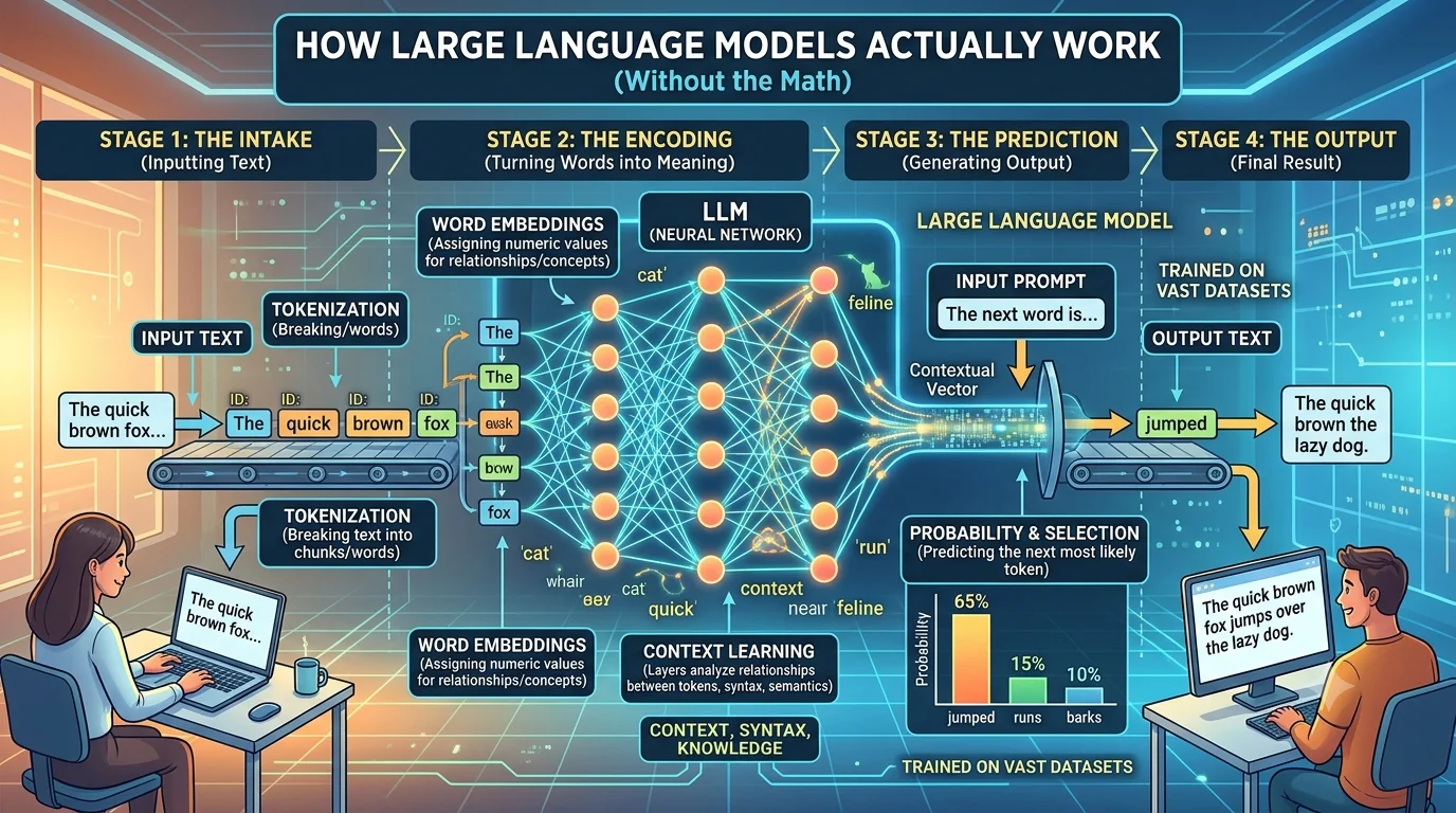 How Large Language Models Actually Work (Without the Math) – Super AI Zone